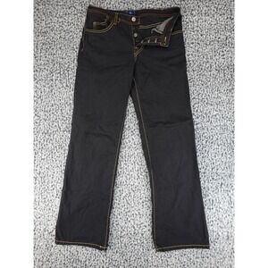 Blue Dot Jeans Womens 26 Black Contrast Stitch Button Fly Made in USA